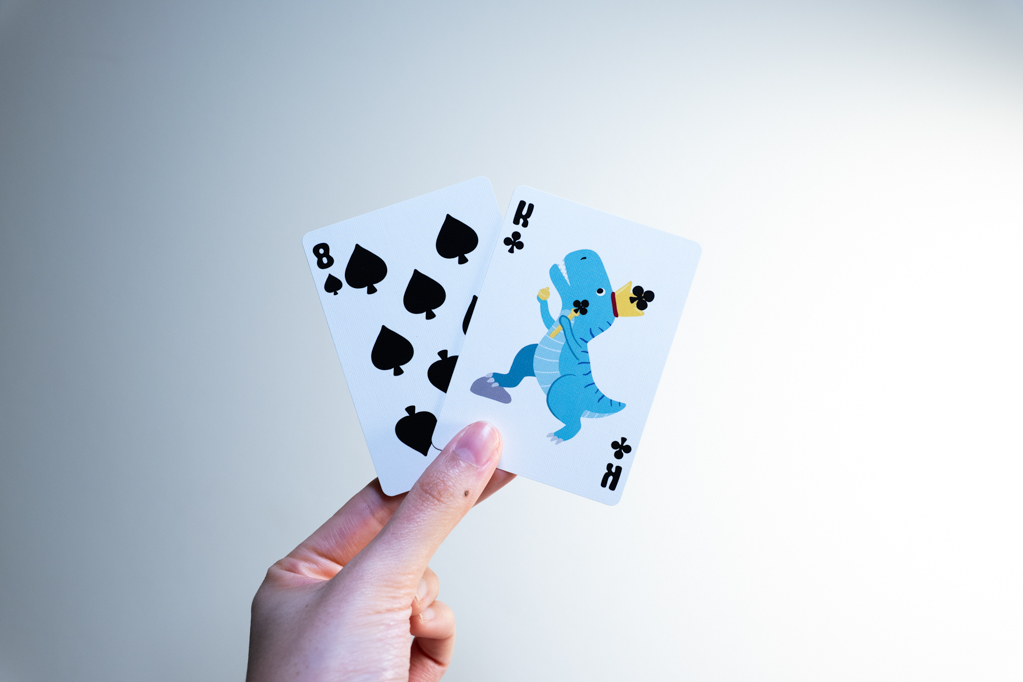 Baraja de cartas temática de dinosaurios