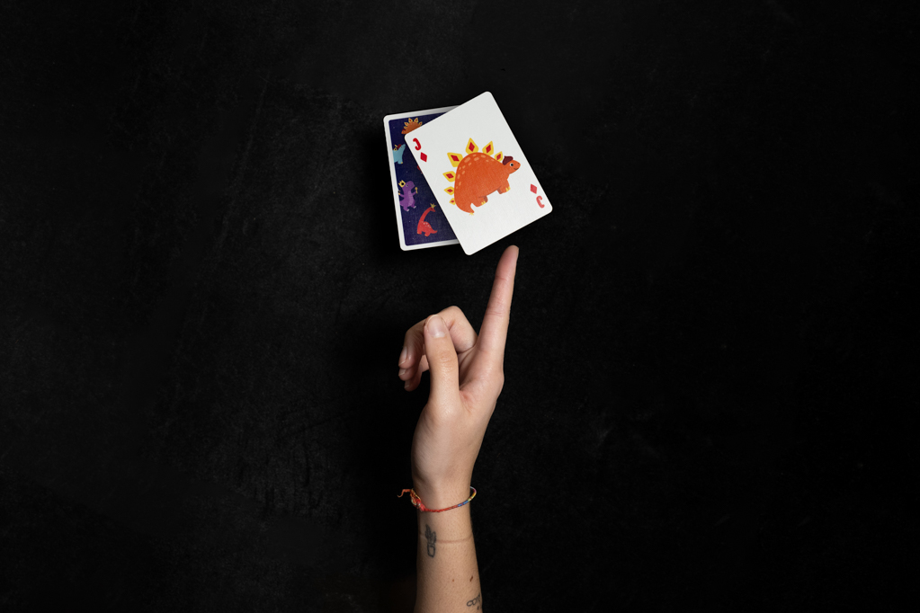 Cartas con figuras personalizadas de dinosaurios